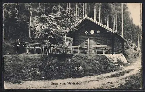 AK Falkenberg /Opf., Blockhütte Waldnabtal am Waldrand