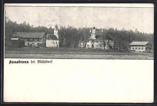 AK Annabrunn bei Mühldorf, Teilansicht mit Blick zur Kirche