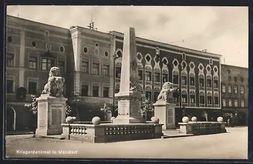 AK Mühldorf, Partie am Kriegerdenkmal