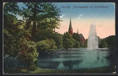 AK Leipzig, Johannapark mit Lutherkirche