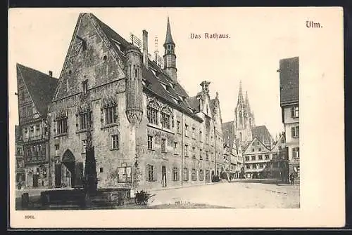 AK Ulm / Donau, Partie am Rathaus