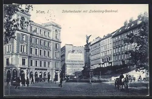 AK Wien, Schottenbastei mit Liebenberg-Denkmal