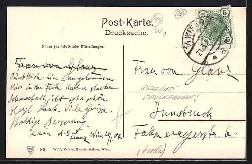 AK Wien, Schottenbastei mit Liebenberg-Denkmal