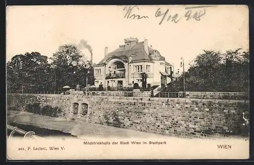 AK Wien, Blick auf die Milchtrinkhalle im Stadtpark