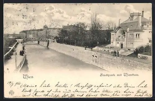 AK Wien, Stadtpark mit Wienfluss