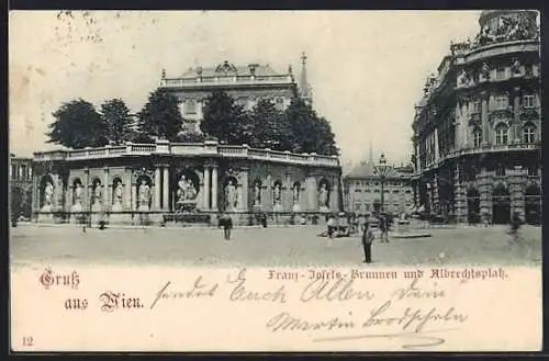 AK Wien, Franz Josefs-Brunnen und Albrechtsplatz