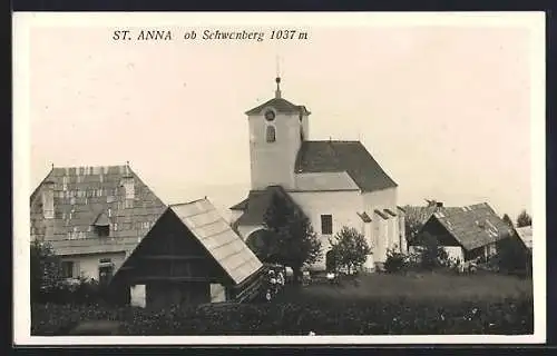 AK St. Anna ob Schwanberg, Partie an der Kirche