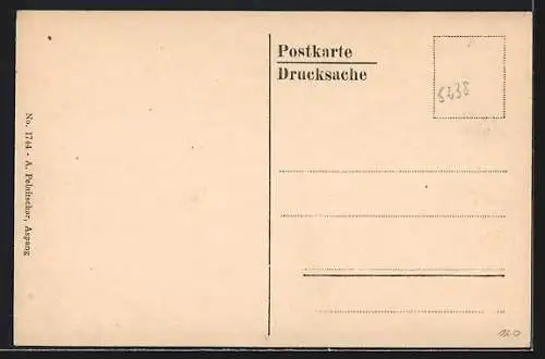 Künstler-AK Zöbern, Ortsansicht von oben