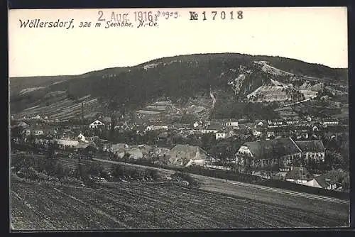 AK Wöllersdorf /N.-Oe., Ortsansicht mit Umgebung