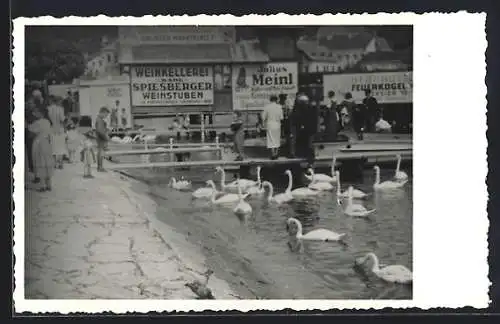 Foto-AK Gmunden, Marktplatz, Restaurant Weinstuben Karl Spiesberger