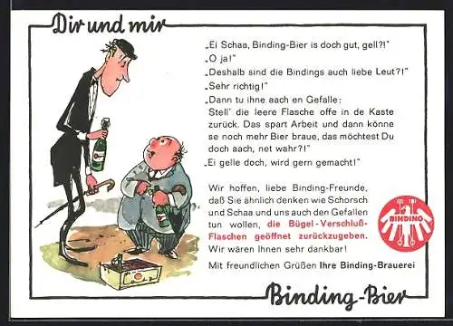 AK Binding-Bier, Männer bei der Verkostung, Brauerei-Werbung