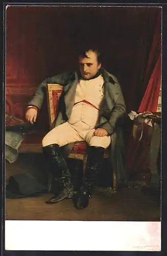 Künstler-AK Napoleon in Uniform und Stiefeln