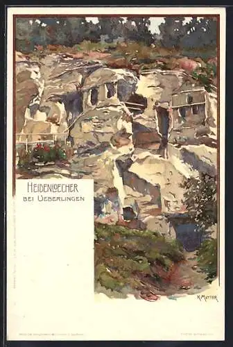 Künstler-AK K. Mutter: Ueberlingen / Bodensee, Heidenloecher um 1900