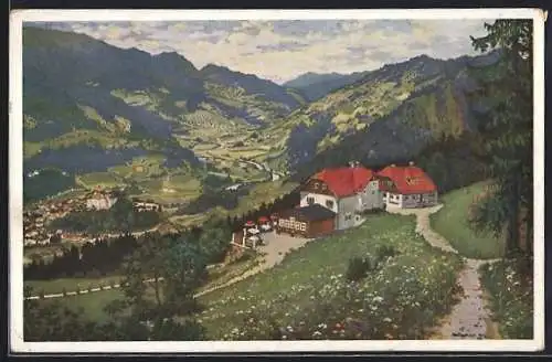 Künstler-AK Otto Stoitzner: Murau /Stmk., Stolzalpe, Alpengasthof Rahmstube