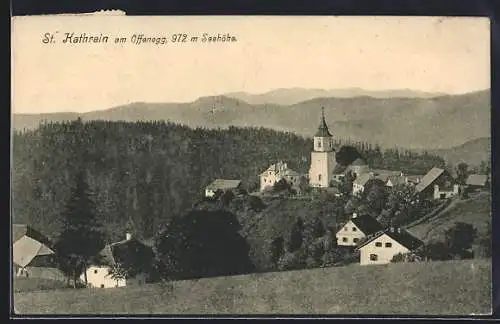 AK St. Kathrein am Offenegg, Panorama mit Kirche