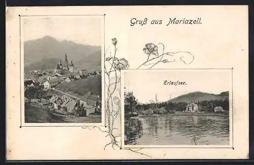 AK Mariazell, Erlaufsee, Ortsansicht