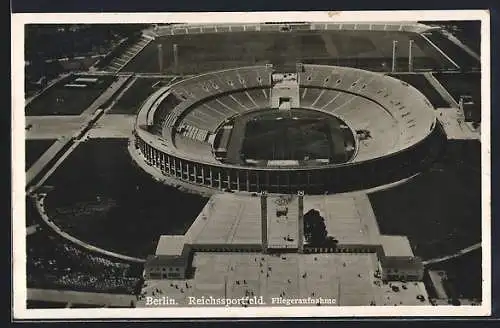 AK Berlin, Reichssportfeld, Fliegeraufnahme des Olympia-Stadion