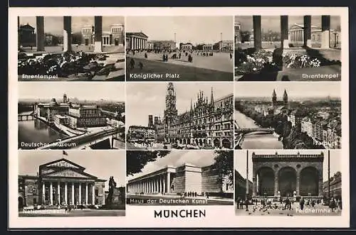 AK München-Au, Königlicher Platz, Ehrentempel, Haus der Deutschen Kunst