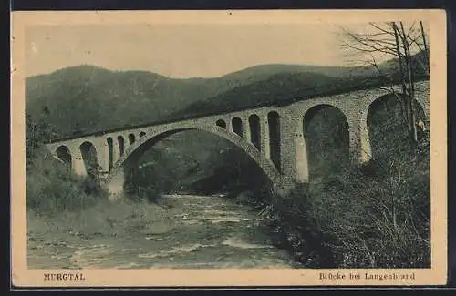 AK Langenbrand / Murgtal, Die Brücke bei Langenbrand