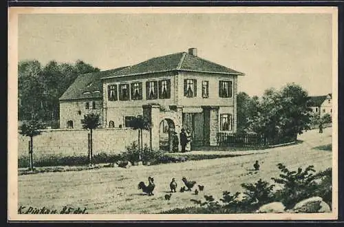 Künstler-AK Borsdorf, Haus in dem Liebknecht Zuflucht fand, 100 Jahre deutsche Arbeiterbewegung