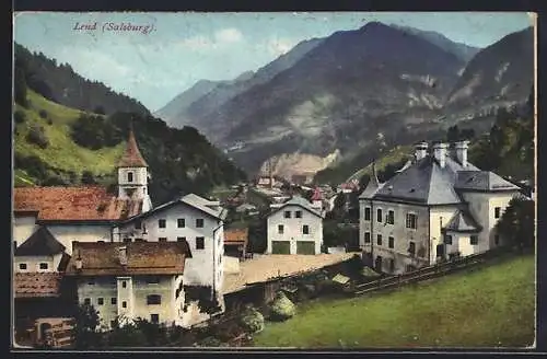 AK Lend /Pinzgau, Teilansicht mit Kirche und Blick ins Tal