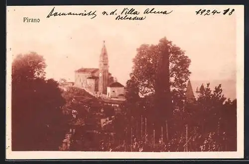 AK Pirano, Il Duomo, Teilansicht mit Dom