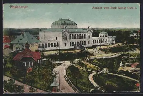 AK Bukarest, Blick vom Park König Carol I.