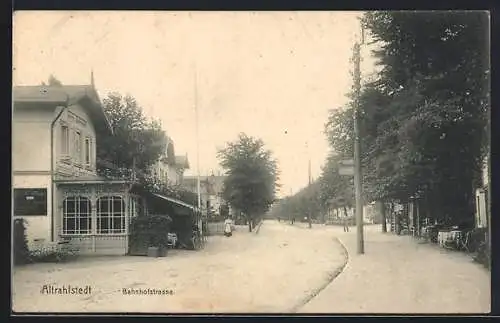 AK Hamburg-Altrahlstedt, Bahnhofstrasse mit Gasthof