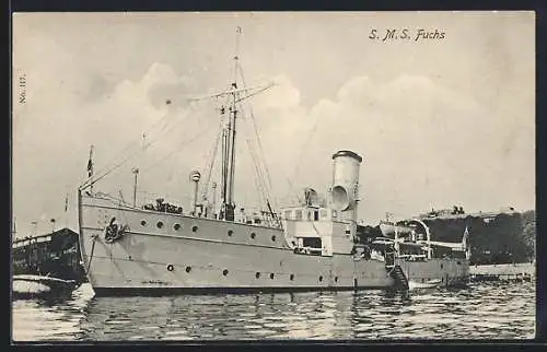 AK S.M.S. Fuchs, Kriegsschiff im Hafen