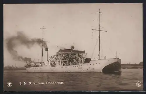 AK Hebeschiff SMS Vulkan in Fahrt