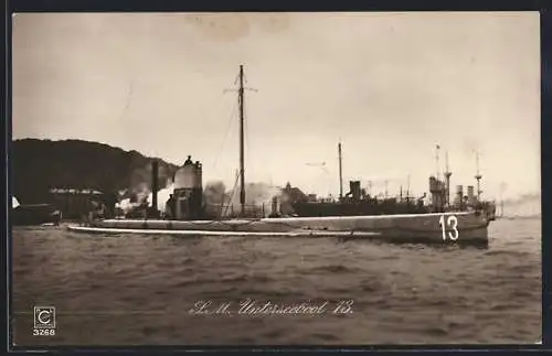 AK S. M. Unterseebot 13 in Fahrt