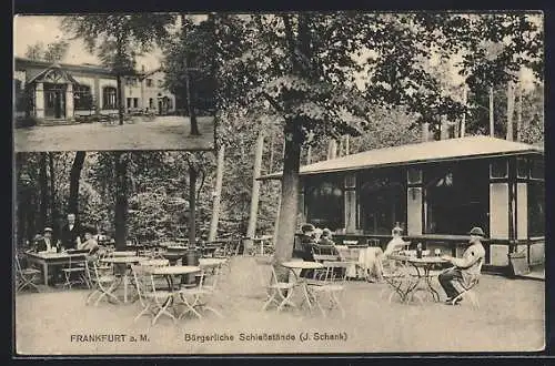 AK Frankfurt-Niederrad, Bürgerliche Schiessstände, Gasthaus J. Schenk