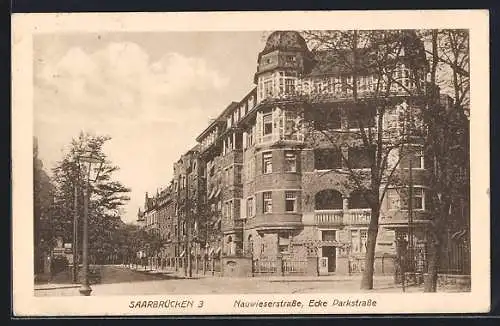 AK Saarbrücken, Nauwieserstrasse Ecke Parkstrasse
