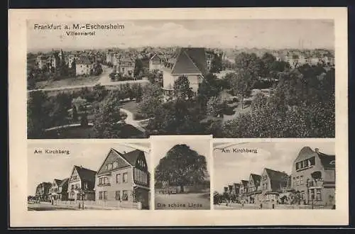 AK Frankfurt-Eschersheim, Strassenpartie am Kirchberg, Villenviertel
