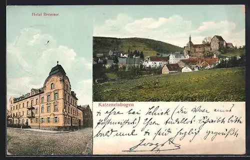 AK Katzenelnbogen, Ortsansicht, Hotel Bremser