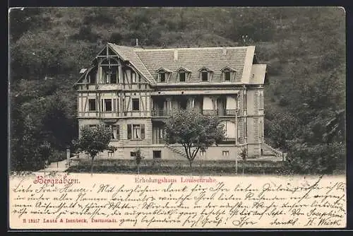 AK Bergzabern, Erholungshaus Louisenruhe mit Garten