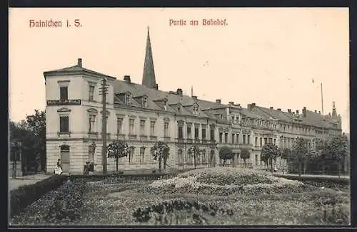 AK Hainichen i. S., Bahnhof-Hotel am Bahnhof