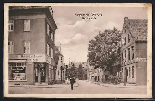 AK Vegesack /Weser, Gasthaus und Tabakgeschäft in der Hafenstrasse