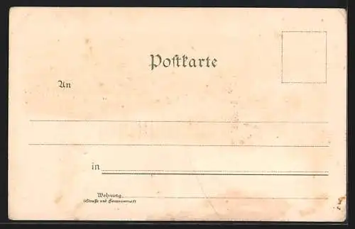 Lithographie Sindringen, Gesamtansicht über den Fluss