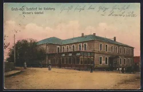 AK Lotzdorf bei Radeberg, Partie vor Riemer`s Gasthof