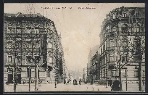 AK Mainz, Blick in die Bauhofstrasse