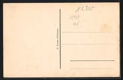 AK Schuenhagen bei Velgast, Die Oberförsterei, geschossener Hirsch