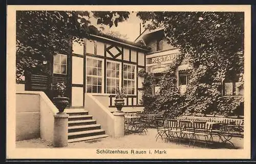 AK Rauen i. Mark, Das Restaurant Schützenhaus, Gartenpartie