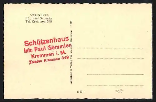 AK Kremmen i. M., Partie am Gasthaus Schützenhaus v. Paul Semmler