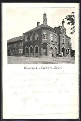 AK Gerstungen, Gasthof Deutsches Haus von der Strasse aus