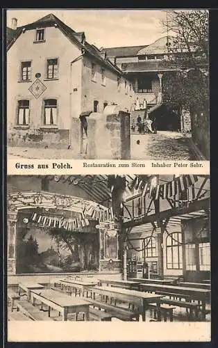 AK Polch, Restauration zum Stern v. Peter Sehr, Aussen- und Innenansicht
