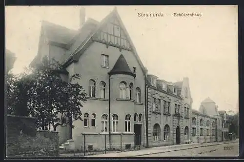 AK Sömmerda, Strassenpartie mit Schützenhaus