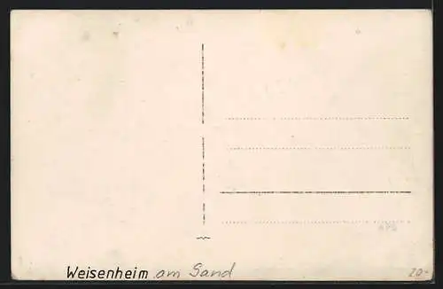 Foto-AK Weisenheim / Sand, Strassenpartie am Sand, Wohnhäuser und Passanten