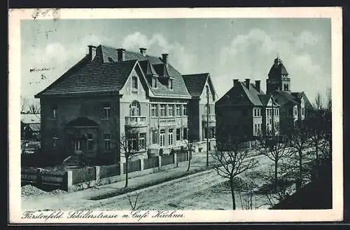 AK Fürstenfeld, Schillerstrasse mit Cafe Kirchner