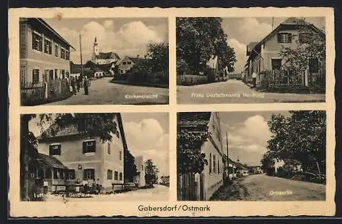 AK Gabersdorf /Ostmark, Handlung Franz Deutschnann, Gasthaus Luttenberger